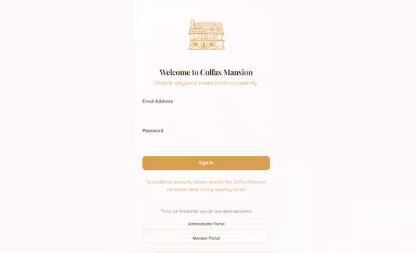 Member Portal for a Co-working Space